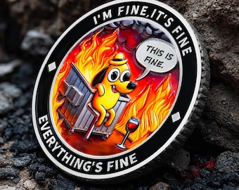 Dumpster Fire Challenge-munt, grappig motiverend cadeau voor collega