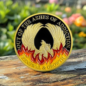 Custom AA Sobriety Coin Recovery Challenge Coin, Sober Encouragement Medallion Alcoholics Anonymous Chip Inspirational Token for Men Women