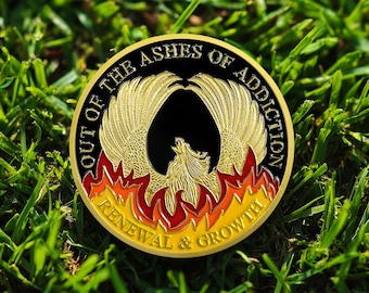 Custom AA Sobriety Medallion, Phoenix Recovery Coin
