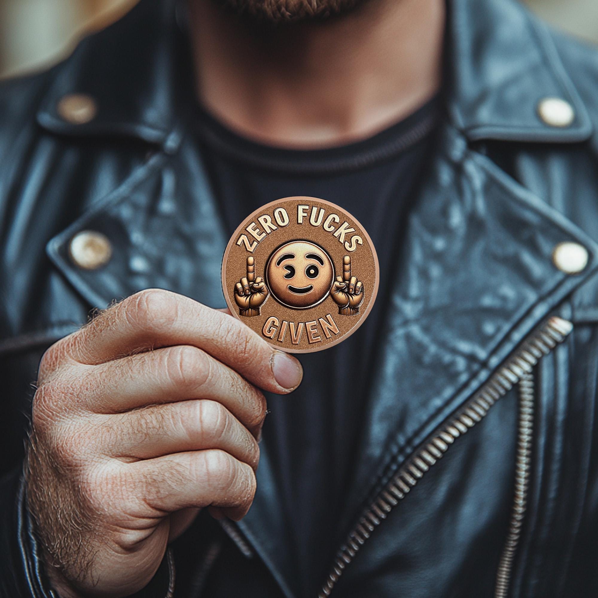 Zero Fucks Given Brass Coin, Funny Middle Finger Token - Etsy