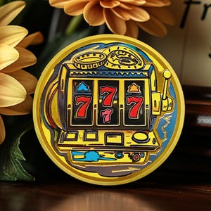Jeton de machine à sous de casino porte-bonheur, pièce porte-bonheur Roue de la fortune, cadeau pièce d'énergie porte-bonheur pour homme femme