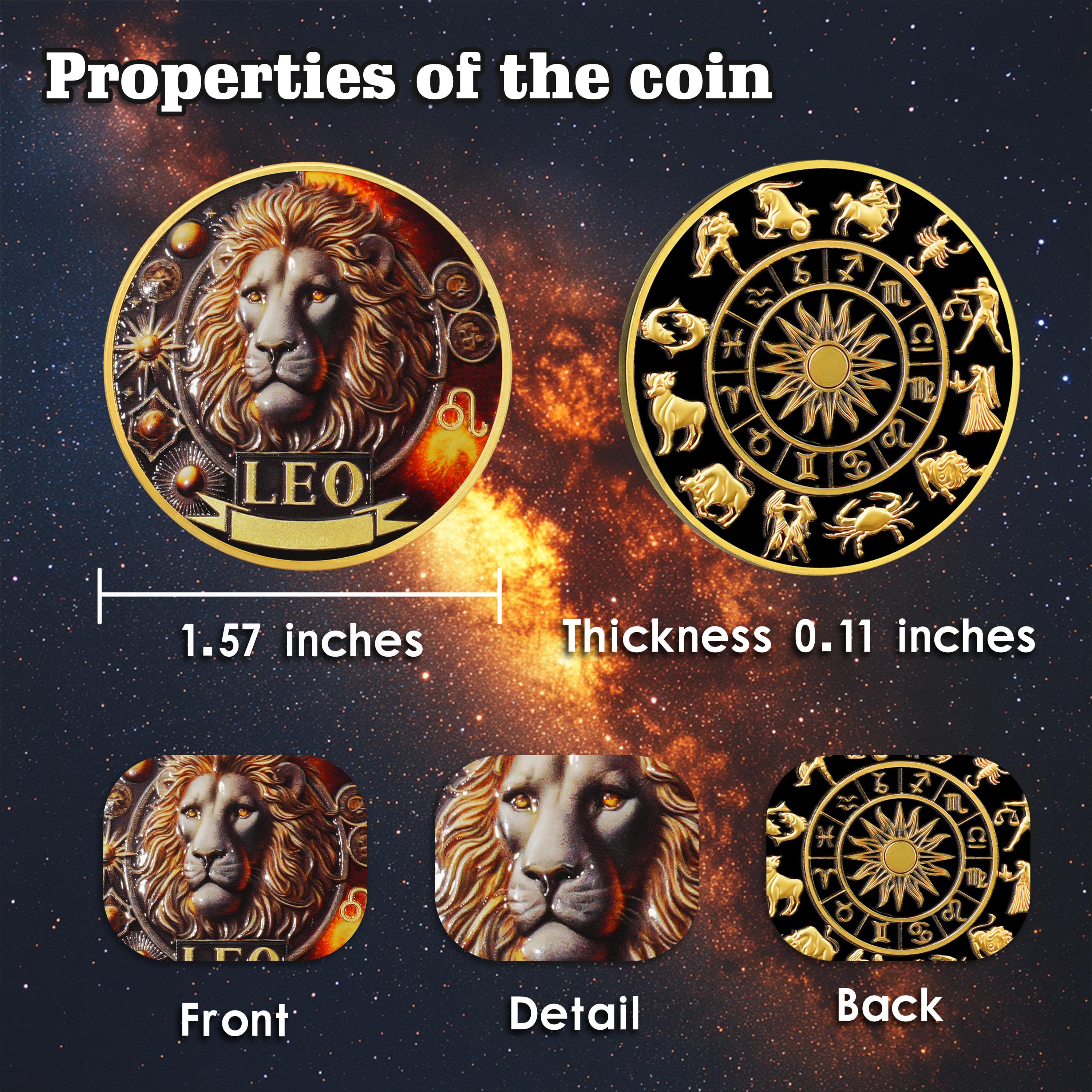 カスタムレオ星座コイン金メッキ記念トークン - Etsy 日本