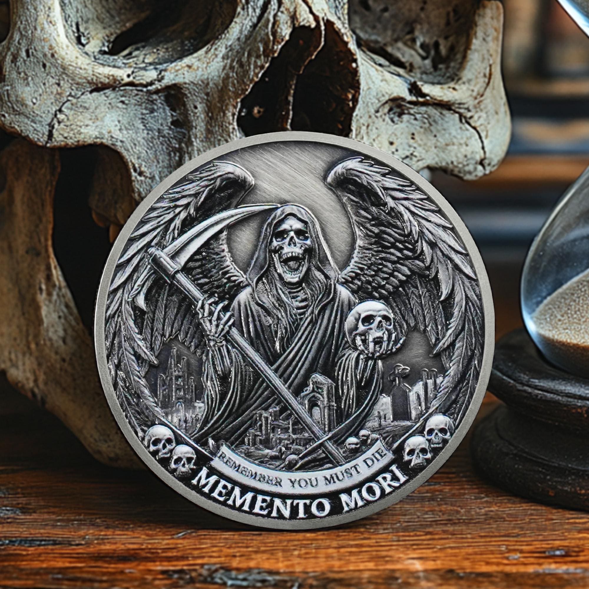 Skeleton Reminder Memento Mori Coin Skeleton Grim Reaper Stoic Reminder Token - Etsy