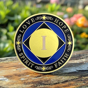 1-99 Years Sobriety Coin, Anniversary Celebration Medallion NA Pocket Token Celebrate Living Clean Customized Affirmation Gift for Men Women