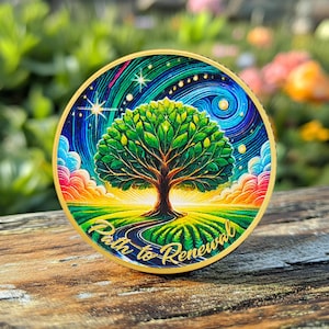 1-99 years AA Coin Sobriety Chip Field Star Tree, Customized Narcotics Alcoholics Anonymous Recovery Milestone Medalal Gift for Men Women