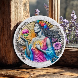 1-30 Years AA Coin Flowers and the mother of sobriety, Novelty Affirmation Medal Celebrate Alcoholic Anonymous Sobriety Chip for Men Women