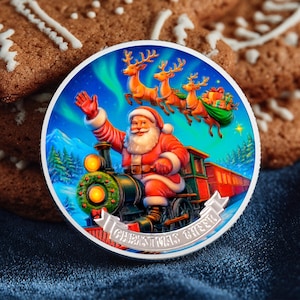 Santa Train Christmas Commemorative Coin: 2025 New Year Keepsake