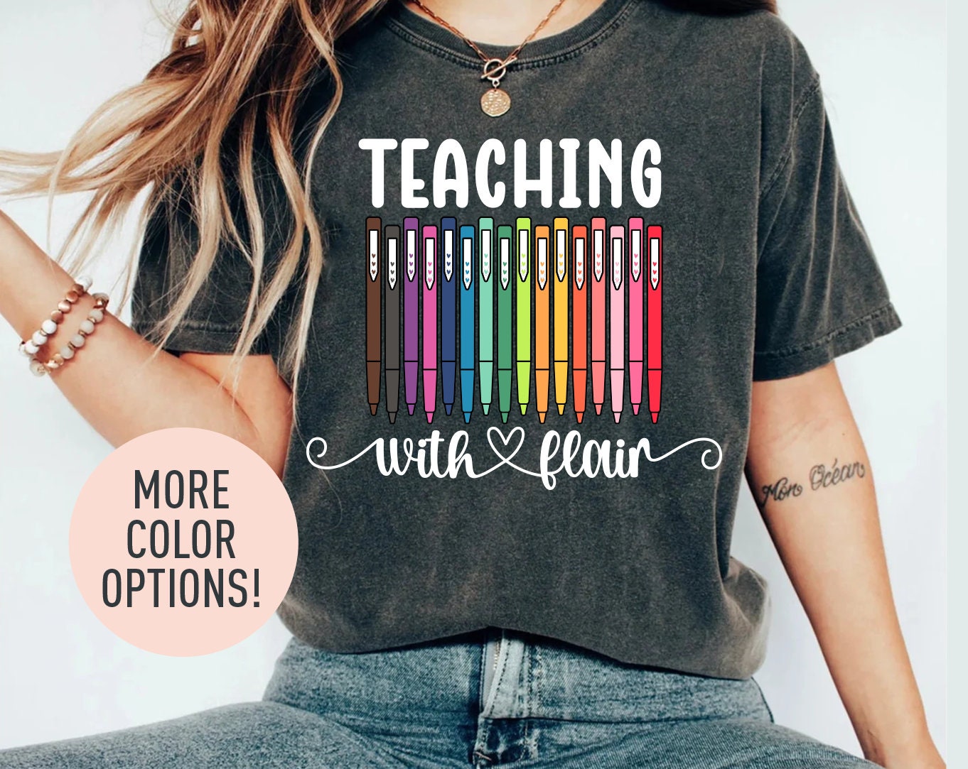 funny teacher quote Teaching with Flair design with Flair Pen T-shirt  Sticker for Sale by AHMEDELMSSAADI