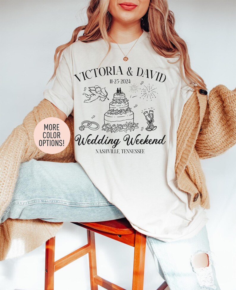 Wedding Weekend Shirt, Personalized Wife Shirt, Custom Bride’s Bachelorette Shirt, Custom Newlywed Shirt, Wedding Gift for Honeymoon