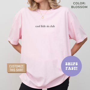 Comfort Colors® Cool Little Sis Club Tee, Birthday Gift for Sister, Funny Sister Gift from Sis, Sister TShirt for Sister In Laws Birthday