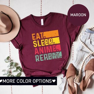 Eat Sleep Anime Repeat Shirt für Frauen, Lustiges Anime TShirt für Anime Liebhaber, Niedliches Anime Geschenk für Sie, Lustiges Manga T-Shirt für Manga Liebhaber