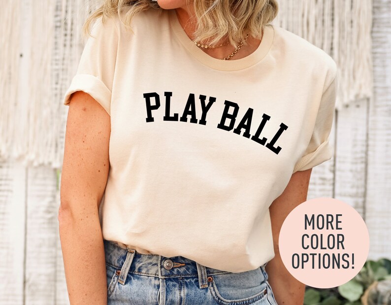 Play Ball Shirt Game Day Shirt Baseball Game Fan Shirt for Her Cute Baseball Shirt for Women Baseball Shirt for Women Sporty Mom Gift image 2