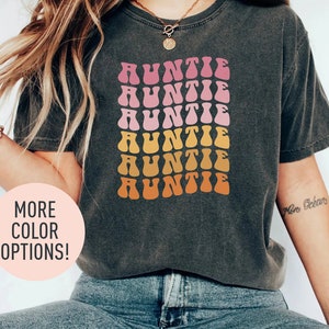 Auntie Shirt for Women, Retro Aunt T Shirt for Auntie for Birthday, Auntie Gift from Niece, New Aunt TShirt, Cute Auntie T-Shirt
