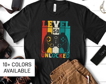 50th Birthday Shirt for Men Funny TShirt for Gamer Dad Funny 50th Birthday TShirt for Men Funny Gift for Gamer Dad Birthday Gift for Dad