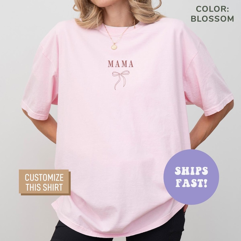 Comfort Colors® Coquette Mama Shirt Mom Appreciation Shirt Best Mom Shirt Mama TShirt Gift for Mother’s Day From Daughter, Mom Gift image 5