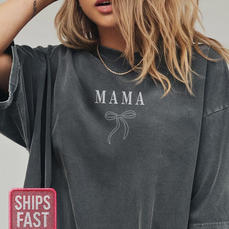 Comfort Colors® Coquette Mama Shirt Mom Appreciation Shirt Best Mom Shirt Mama TShirt Gift for Mother’s Day From Daughter, Mom Gift image 1