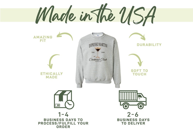 a sweatshirt with the words made in the usa on it