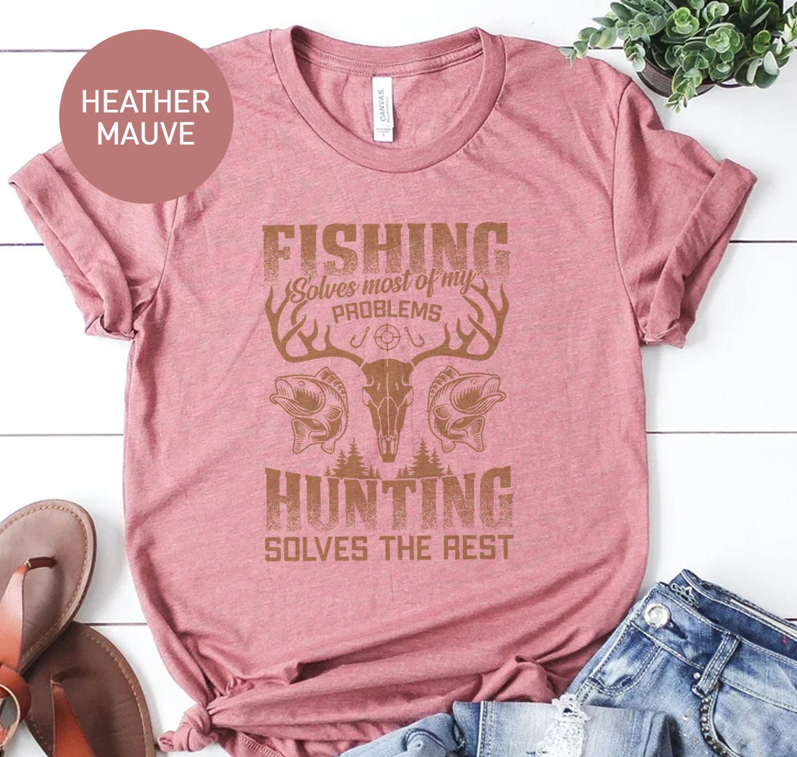 Fishing and Hunting Shirt for Men, Funny Fishing Tshirt for Fathers Day  Gift, Funny Mens Hunting Tshirt for Men, Fishing T-shirt for Husband 