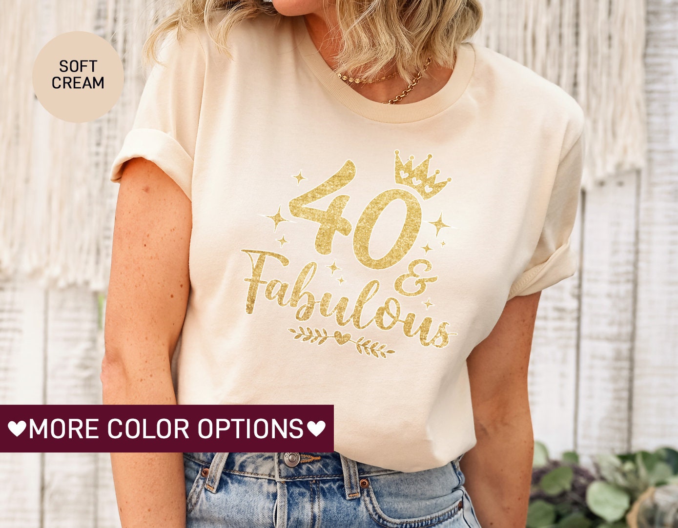 Discover 40th Birthday Shirt for Women, 40 and Fabulous TShirt for 40th Birthday T-Shirt