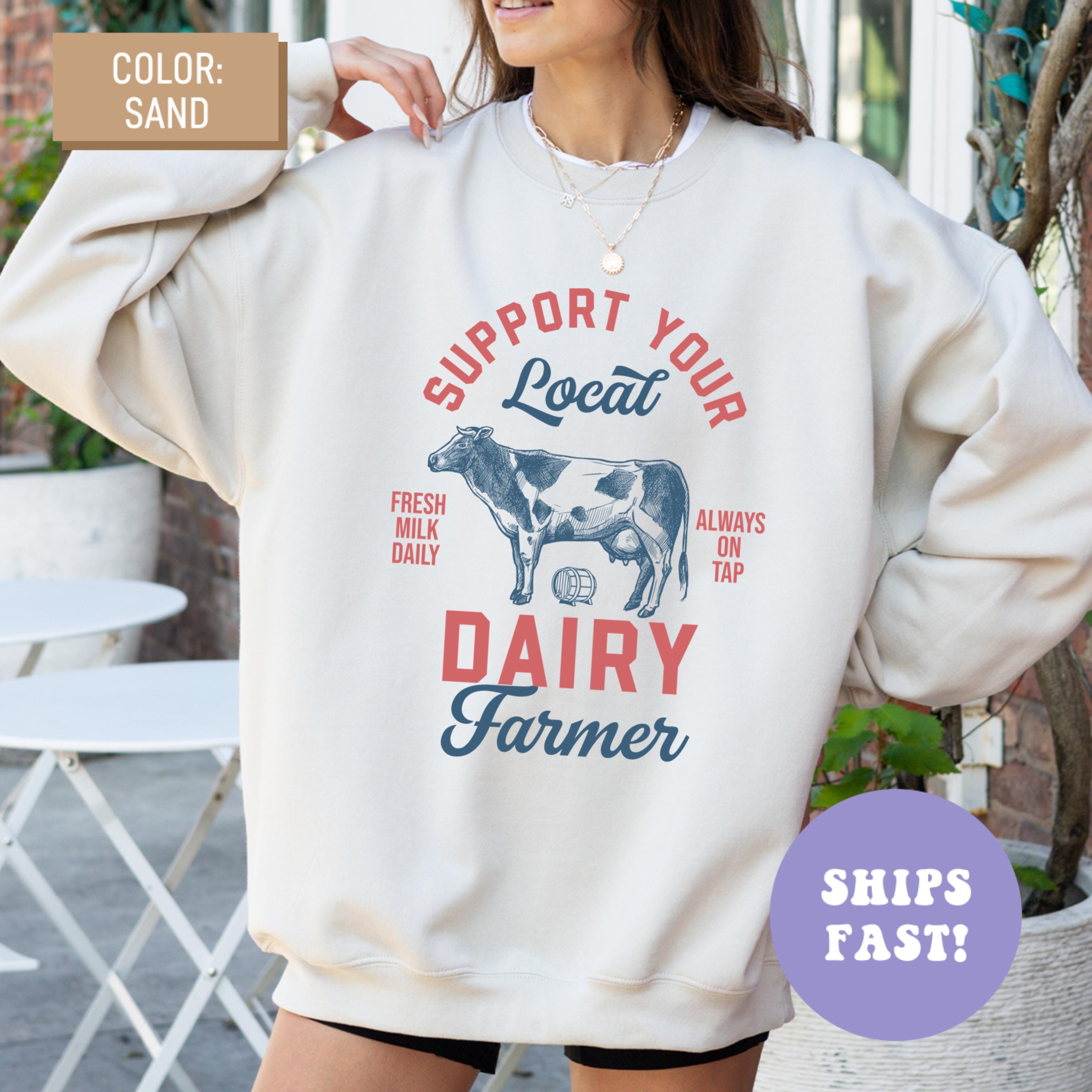 Noffish Women's 'Support Your Local Farmer' Sweatshirt - Green Graphic Print Casual Hoodie, XX-Large