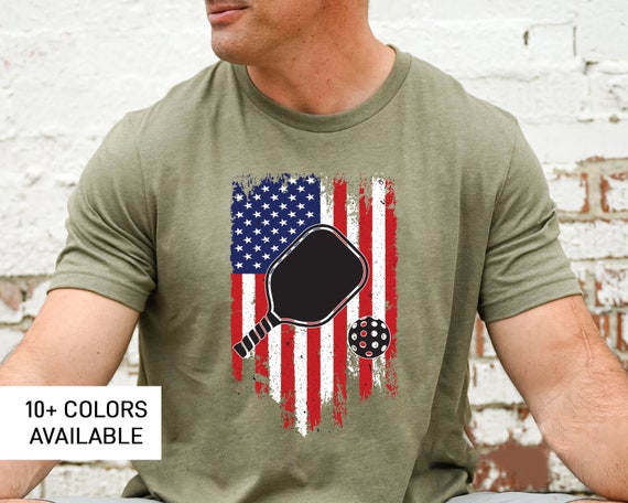 Pickleball Distressed T-Shirt Usa Flag Design Gift Pickleball Distressed T-Shirt Usa Flag Design Gift