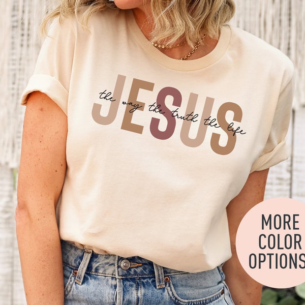 Jesus der Weg die Wahrheit das Leben Shirt für Frauen, christliches Shirt für Frauen, Retro christliches T-Shirt, Jesus T-Shirt für christliche Kleidung