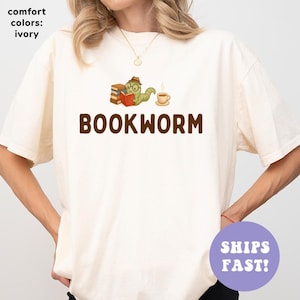 Comfort Colors® Bookworm Shirt, Book Lover Shirt, Bookish Shirt, Reading Shirt, Book Nerd Shirt, Book Lover Gift, Cute Shirt for Readers