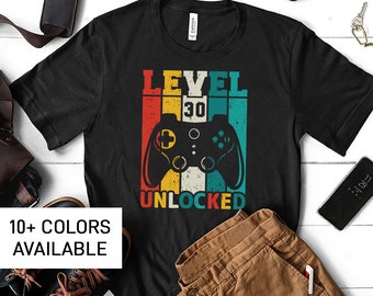 30th Birthday Shirt for Men, Funny TShirt for Gamer Son, Funny 30th Birthday T-Shirt for Birthday Gift from Wife, Birthday Gift for Husband