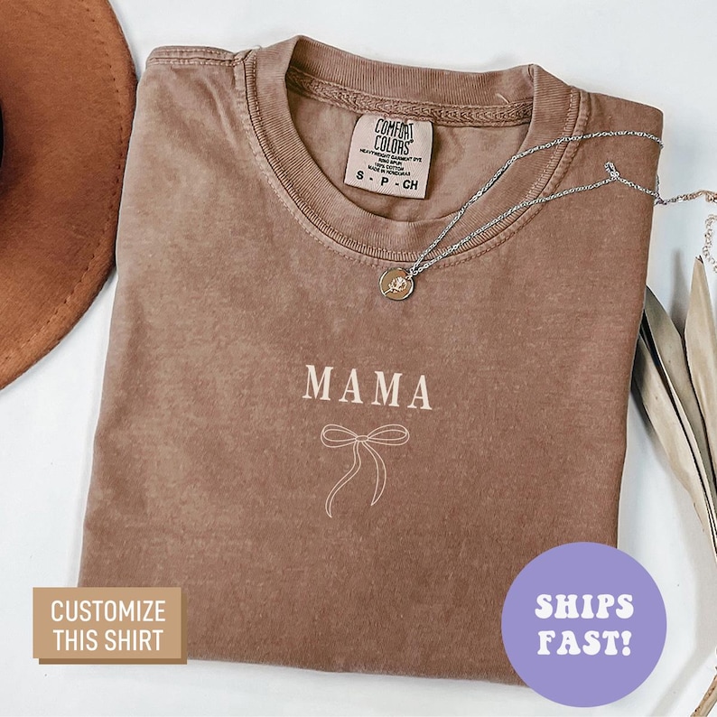 Comfort Colors® Coquette Mama Shirt Mom Appreciation Shirt Best Mom Shirt Mama TShirt Gift for Mother’s Day From Daughter, Mom Gift image 3