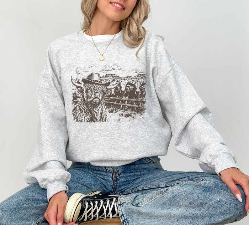 Highland Cow Cowboy, Comfort Colors® Tee & Boxy Crop T-shirt, Gildan ...