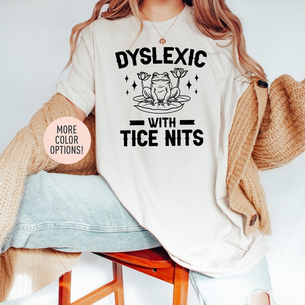 Chemise pour dyslexique avec lentes, chemise dyslexique drôle, chemise de sensibilisation à la dyslexie drôle, chemise sarcasme, chemise drôle pour femme