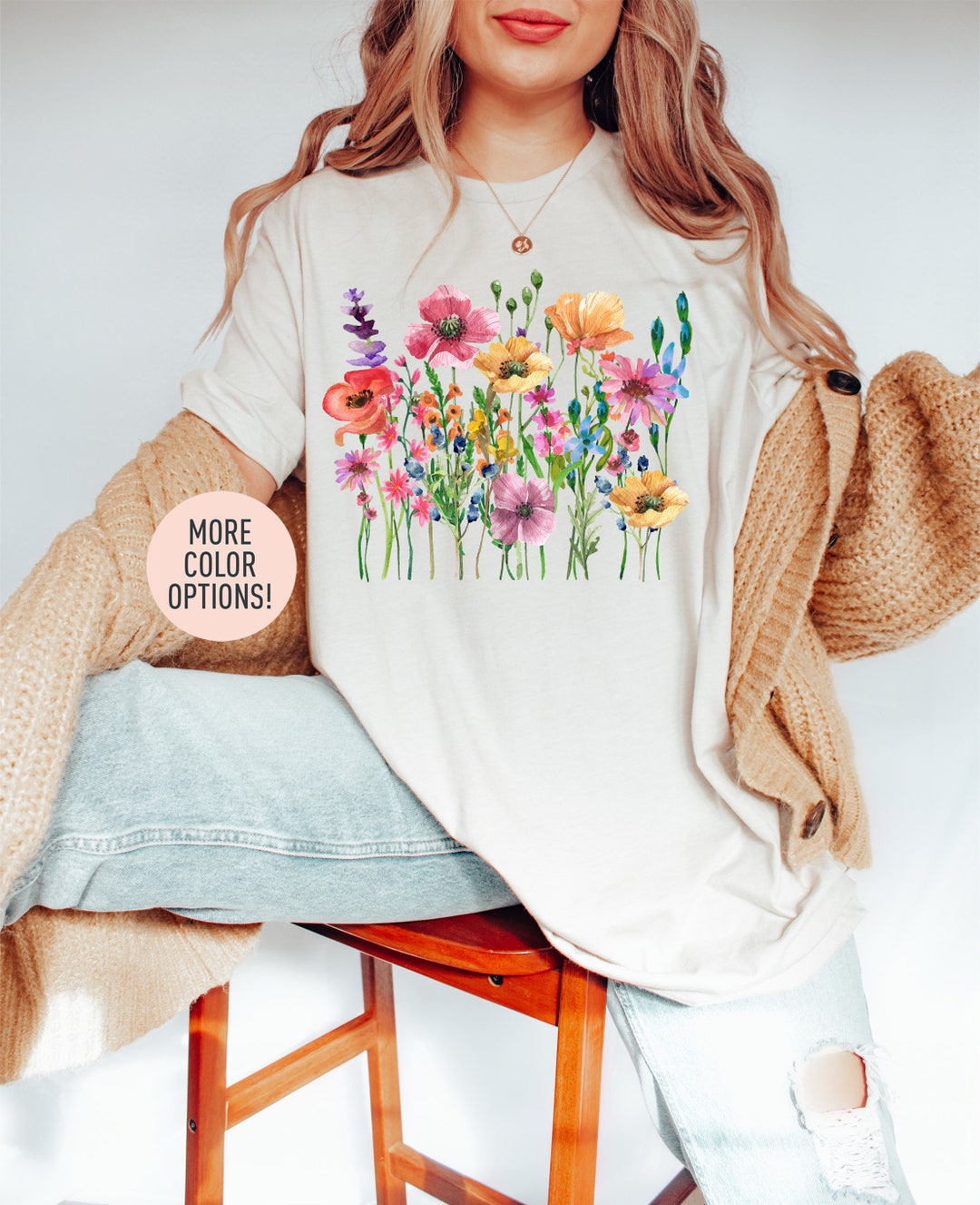 Boho Flower Shirt, Flower Shirt, Oversize, Floral Women Shirt, Nature ...