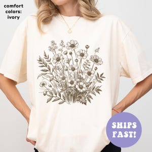 Comfort Colors® Boho Wildflowers Shirt, Vintage Pressed Flowers Shirt, Boho Cottagecore Tshirt, Gift for Gardener, Floral Shirt for Women