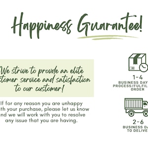 The image is a collage of three images: a green box with a white clock, a green truck, and a green and white sign with text.