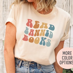 Read Banned Books Shirt, Geschenk für Leseratten, Geschenk für Leseratten, Bücherwurm Shirt für Bibliothekar, Lese Shirt für Studenten, Buchclub Shirts