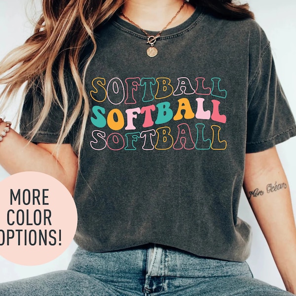 Retro Softball Shirt for Softball Player for Gift, Cute SoftballT-Shirt for Sports Mom, Cute Softball TShirt for Girls, Softball Tee
