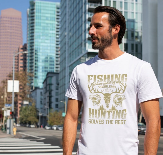 Fishing and Hunting Shirt for Men, Funny Fishing Tshirt for