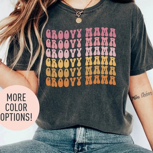 Groovy Mama Shirt for Mothers Day Gift from Daughter, Cute Mom Shirt for Mom, Retro Groovy Mama for Mom Gift for Mama, Mama Birthday Gift image 1