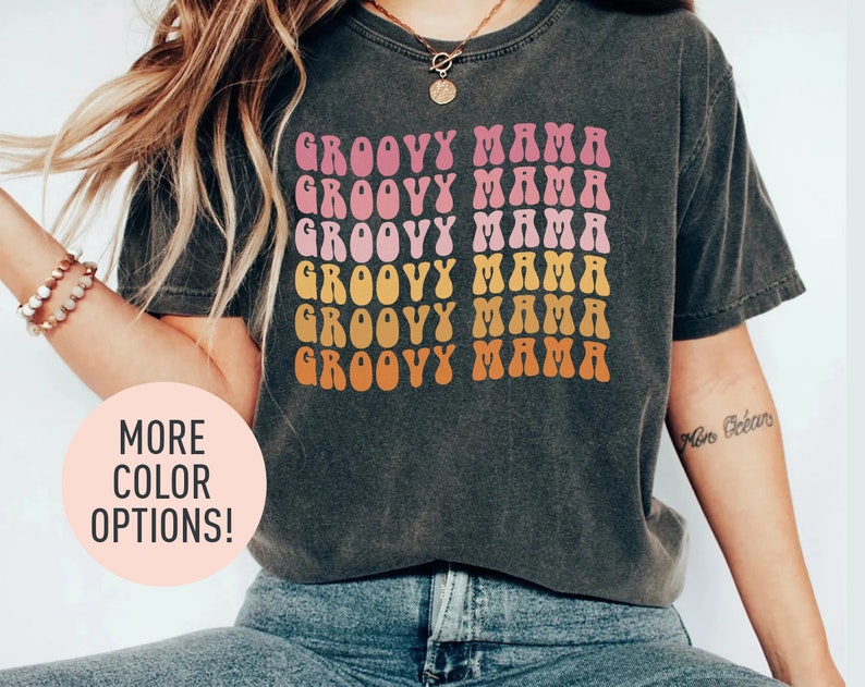 Groovy Mama Shirt for Mothers Day Gift from Daughter, Cute Mom Shirt for Mom, Retro Groovy Mama for Mom Gift for Mama, Mama Birthday Gift image 1