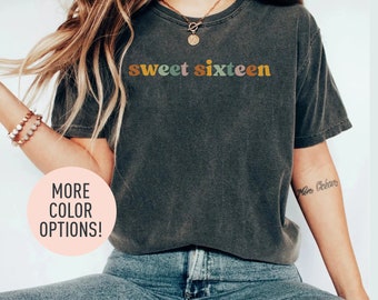 Sweet Sixteen Shirt for 16th Birthday Party Gift for Her, Cute Sweet 16 Gift for 16th Birthday TShirt for Daughter, Sixteenth Birthday Gift