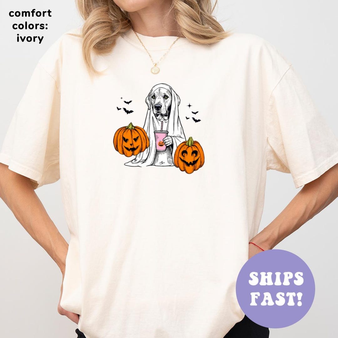 Comfort Colors® Labrador Ghost Shirt Retro Halloween Shirt Dog Lover ...