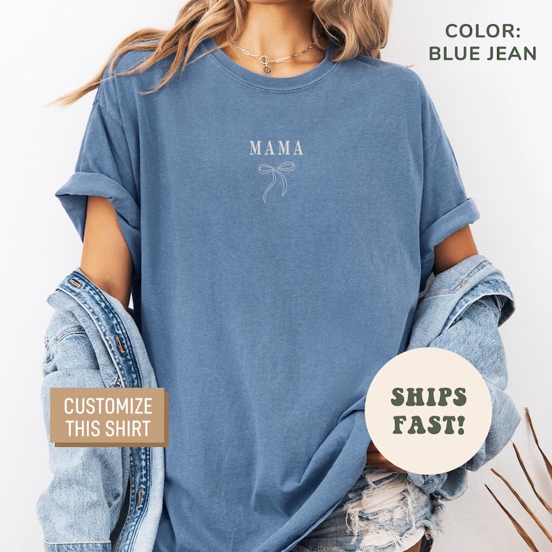 Comfort Colors® Coquette Mama Shirt Mom Appreciation Shirt Best Mom Shirt Mama TShirt Gift for Mother’s Day From Daughter, Mom Gift image 2