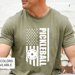 American Flag Pickleball Shirt for Men, Pickleball Gift for Men, Pickleball Lover Gift for Grandpa, Funny Pickleball Gift for Husband