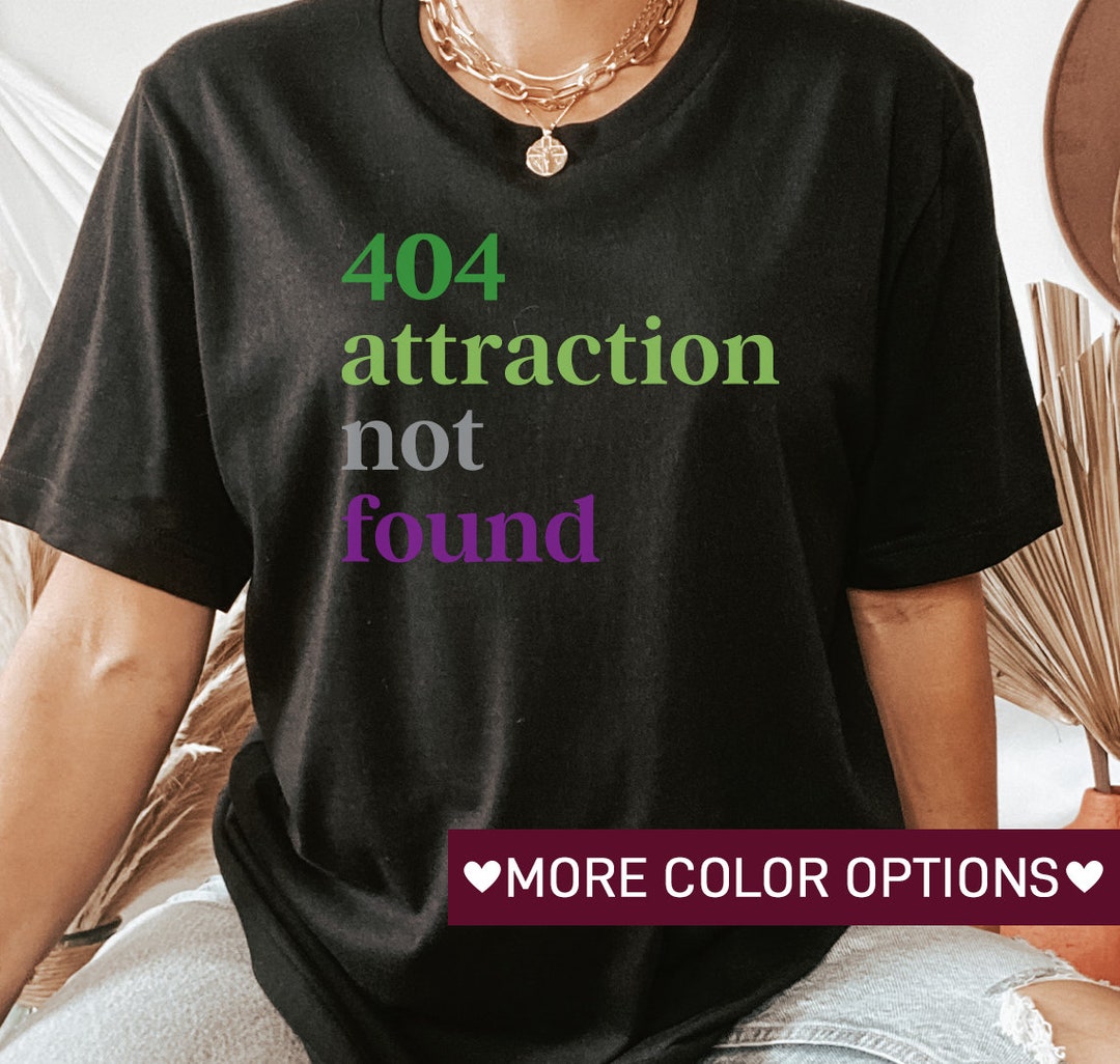 AroAce 404 Attraction Not Found Shirt, Aromantic Asexual Pride, Funny AroAce Shirt, Pride Month Shirt, LGBTQIA+ Awareness Shirt