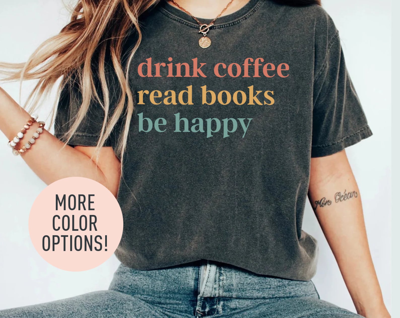 Drink Coffee Read Books Be Happy Shirt