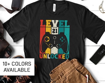 21st Birthday Shirt for Men Funny TShirt for Gamer Son Funny 21st Birthday TShirt for Son Gamer Gift for Son for Birthday Gift from Mom