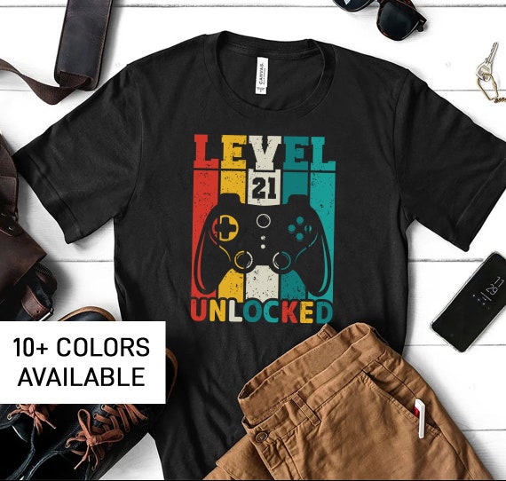 21st Birthday Shirt for Men Funny TShirt for Gamer Son Funny 21st Birthday TShirt for Son Gamer Gift for Son for Birthday Gift from Mom