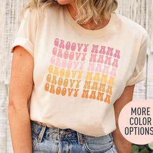 Groovy Mama Shirt for Mothers Day Gift from Daughter, Cute Mom Shirt for Mom, Retro Groovy Mama for Mom Gift for Mama, Mama Birthday Gift image 2