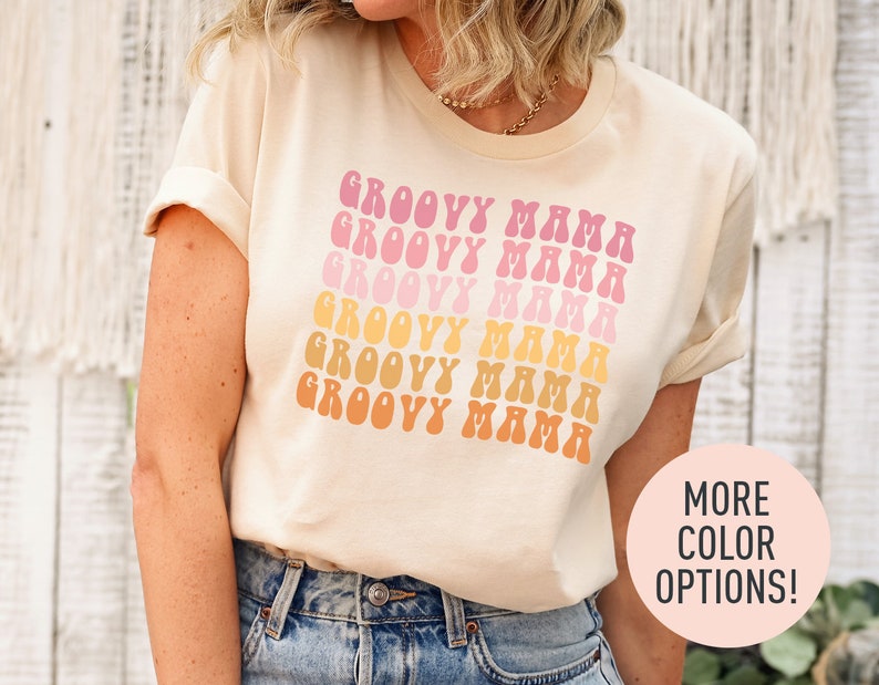 Groovy Mama Shirt for Mothers Day Gift from Daughter, Cute Mom Shirt for Mom, Retro Groovy Mama for Mom Gift for Mama, Mama Birthday Gift image 2