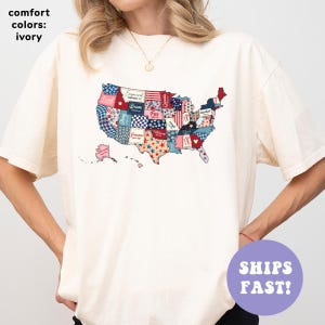 Comfort Colors® Retro USA Karte Shirt, Bibel Vers Shirt, 4. Juli Shirt, christliches Shirt, Unabhängigkeitstag Shirt, religiöse Mutter Shirt